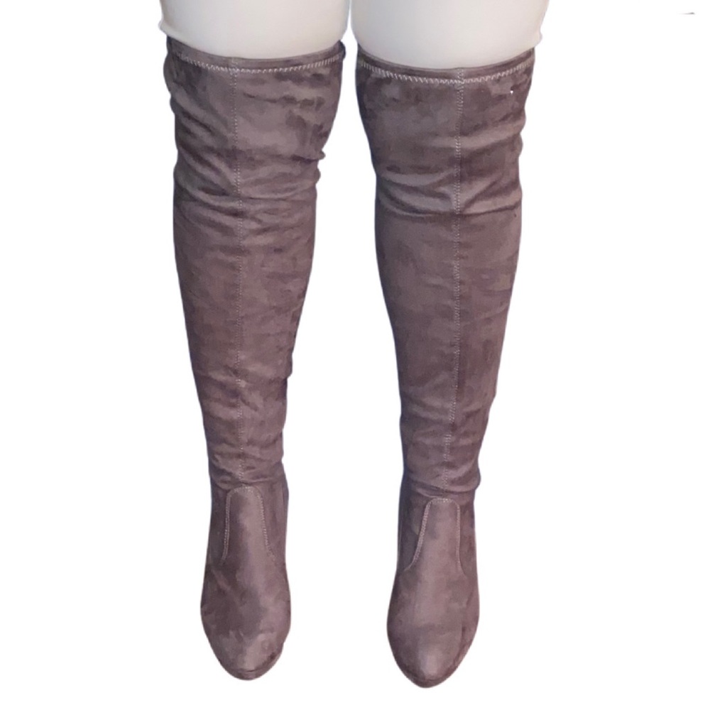 New Directions Gray Over the Knee High Heeled Boots Women’s Size 10.